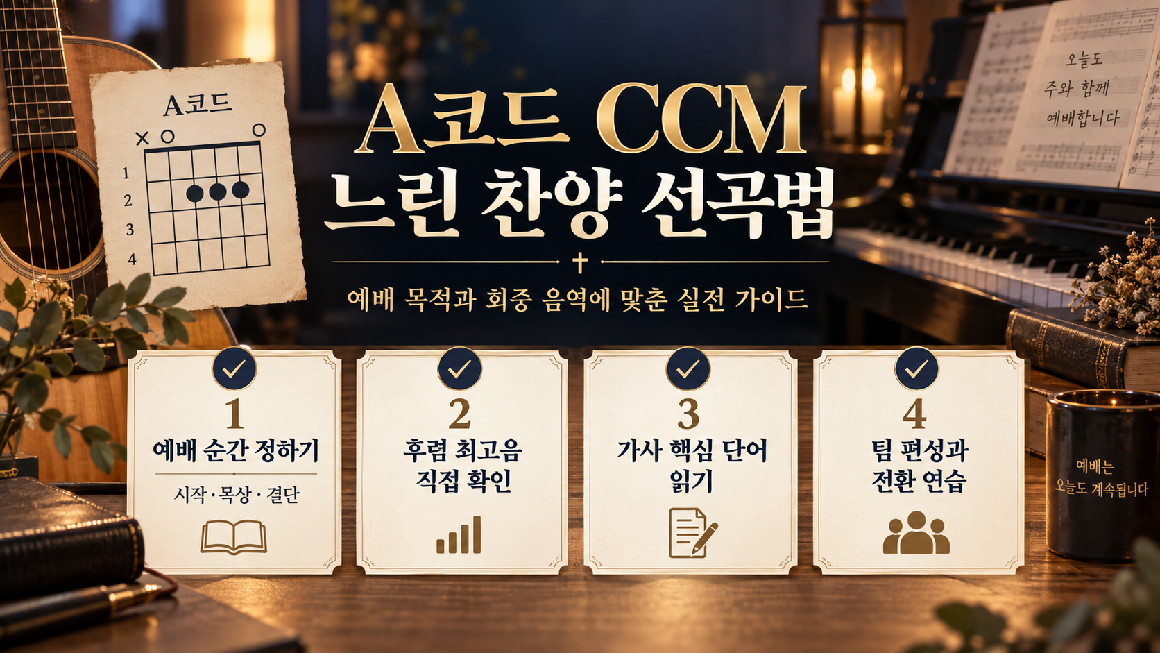 A코드 CCM 느린 찬양 선곡 기준 정보카드