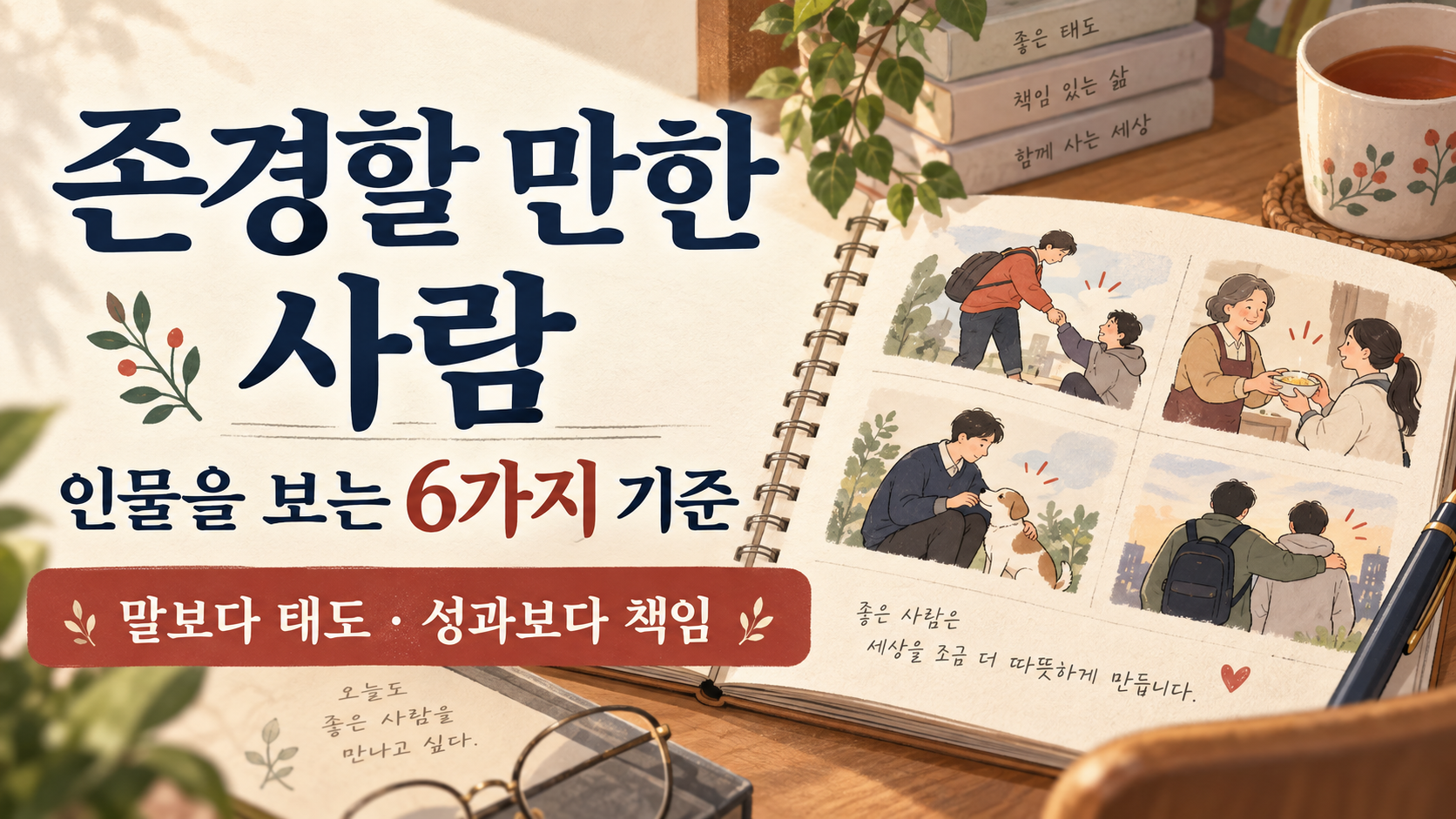 존경할 만한 사람을 보는 여섯 가지 기준을 소개하는 한국형 정보카드