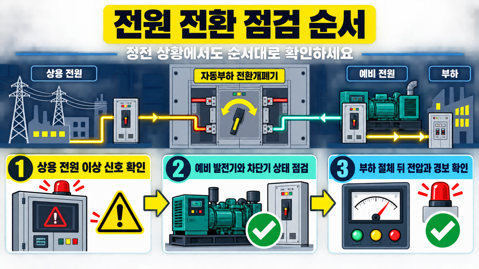 정전부터 예비전원 복귀까지 ALTS 전환 순서 정보카드