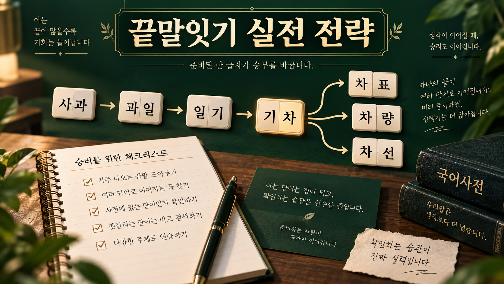 끝말잇기 실전 전략 정보카드