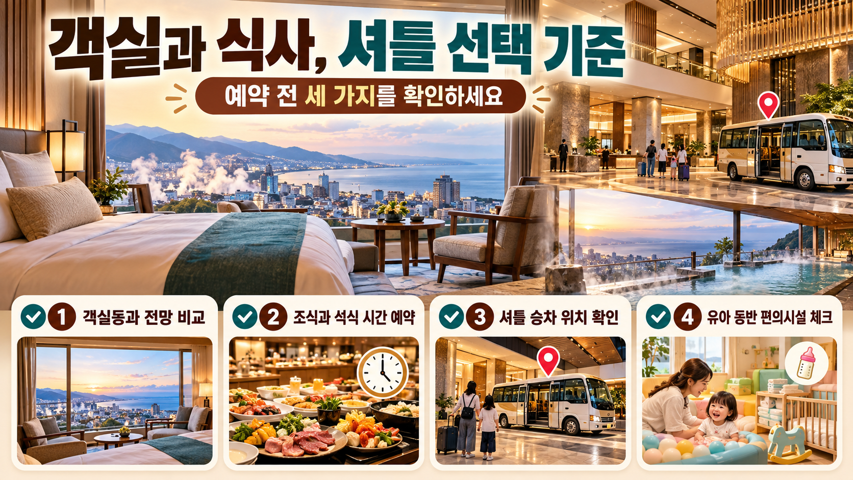 벳부 스기노이호텔 온천 이용 전 체크리스트 카드