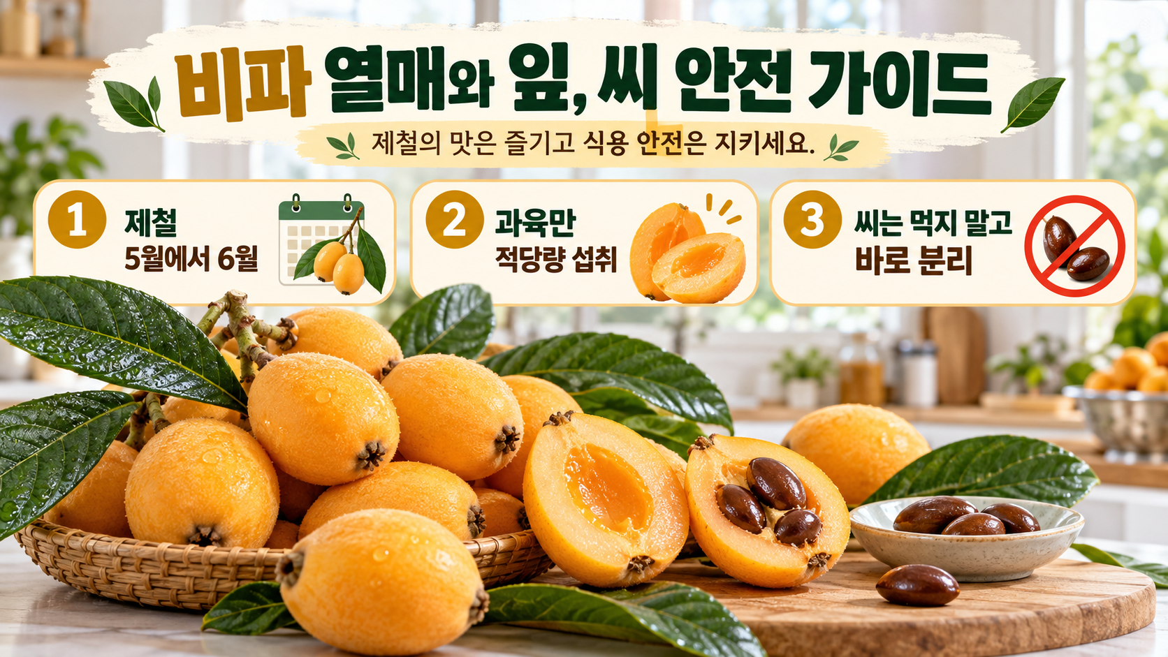 황금빛 비파 열매와 안전한 섭취 핵심을 정리한 정보카드
