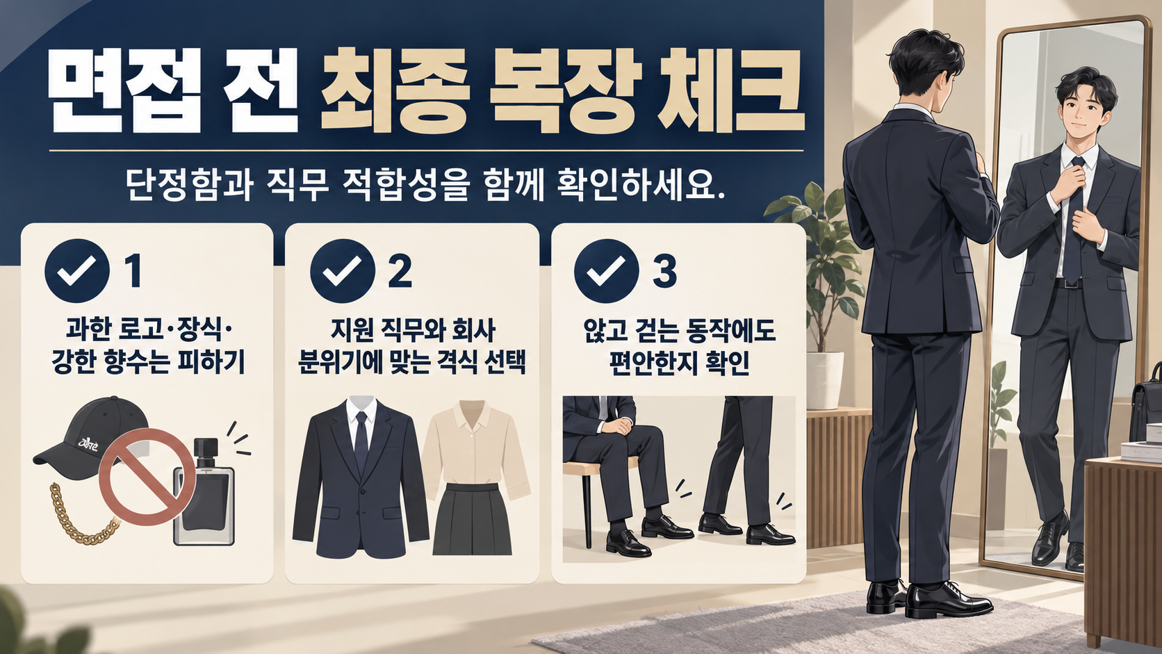 면접 당일 복장 체크리스트 정보카드