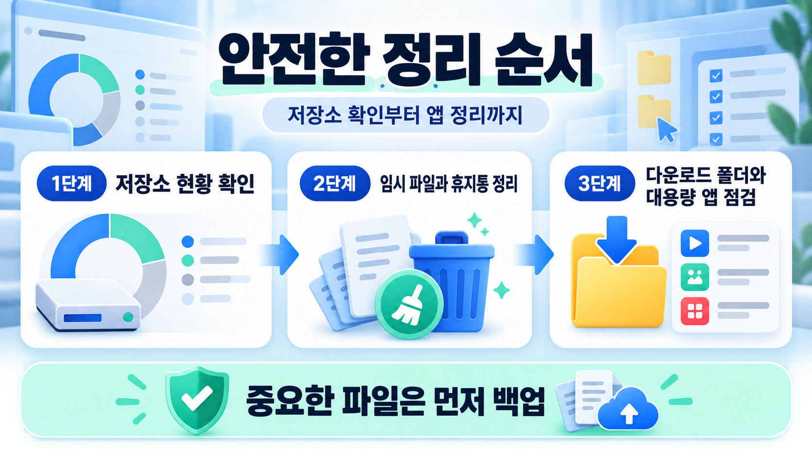 윈도우 저장공간 정리 순서 정보카드