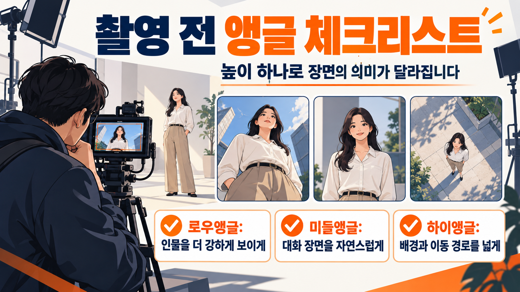촬영 앵글 점검 항목을 담은 한국어 정보카드