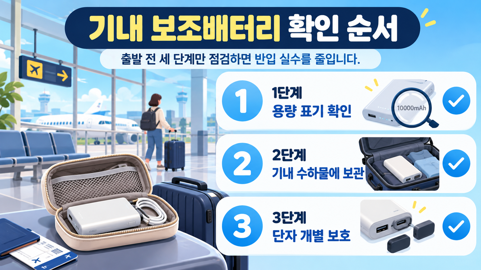 보조배터리 기내 반입을 준비하는 단계별 체크리스트