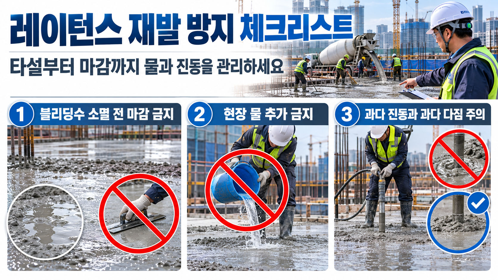 콘크리트 레이턴스 재발 방지 체크리스트 정보 카드