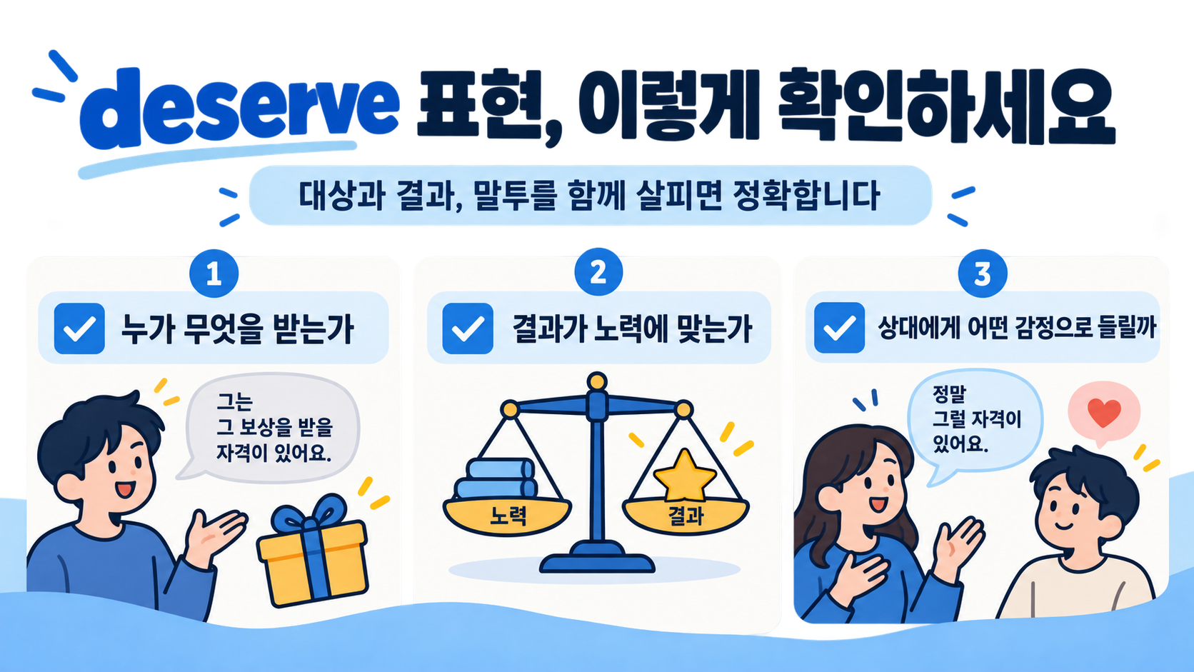you deserve it 사용 전 확인할 뉘앙스 체크리스트 정보카드