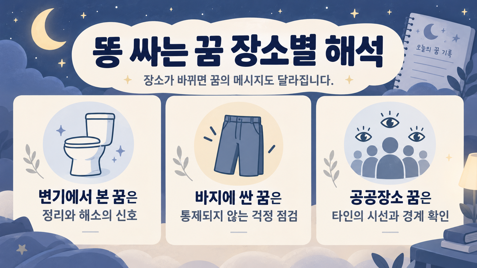 꿈 장면을 순서대로 기록하는 방법 정보카드