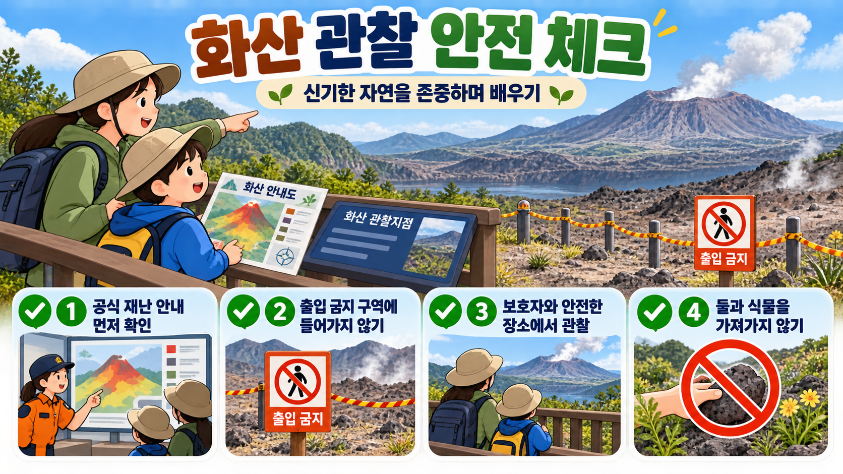 화산 학습을 위한 안전 관찰 체크리스트 정보카드