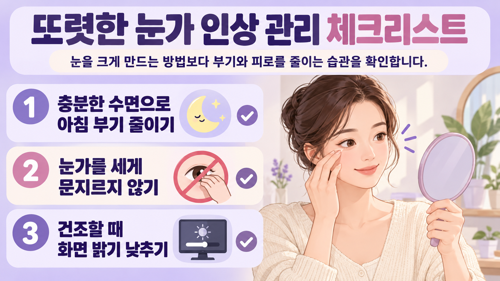 눈가 관리 체크리스트 카드