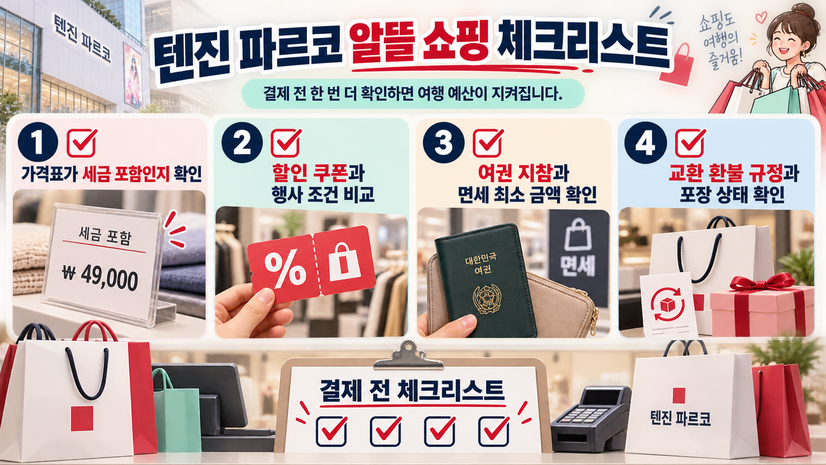 일본 쇼핑 결제와 귀국 전 점검 정보카드