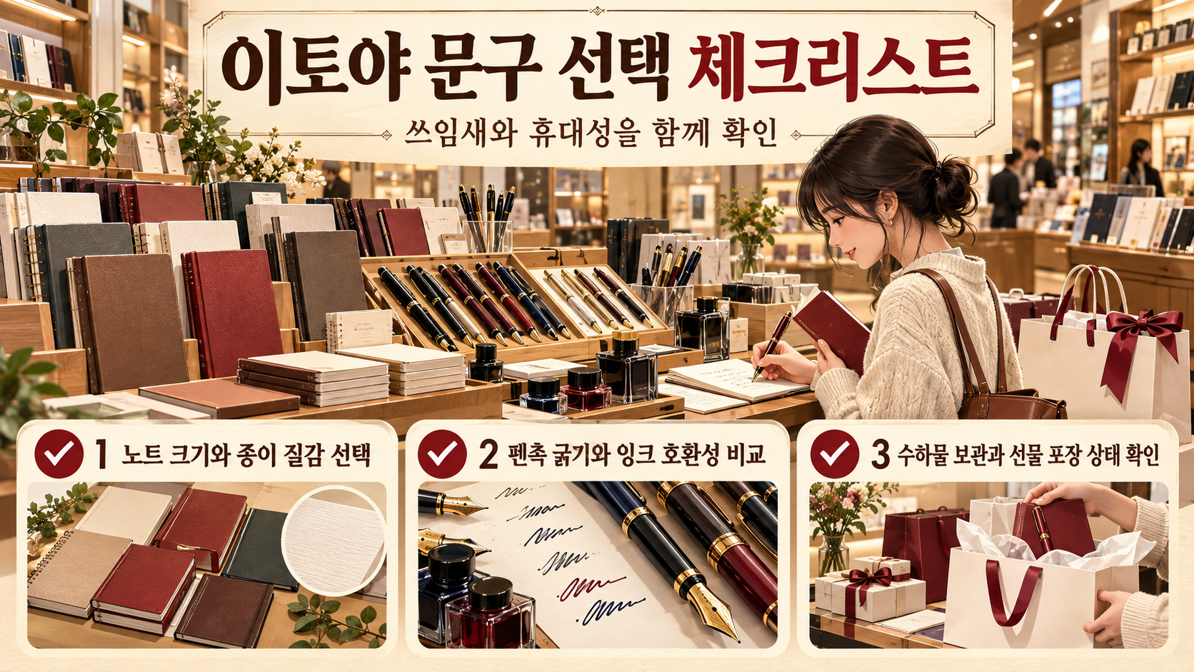 일본 문구 선택 체크리스트