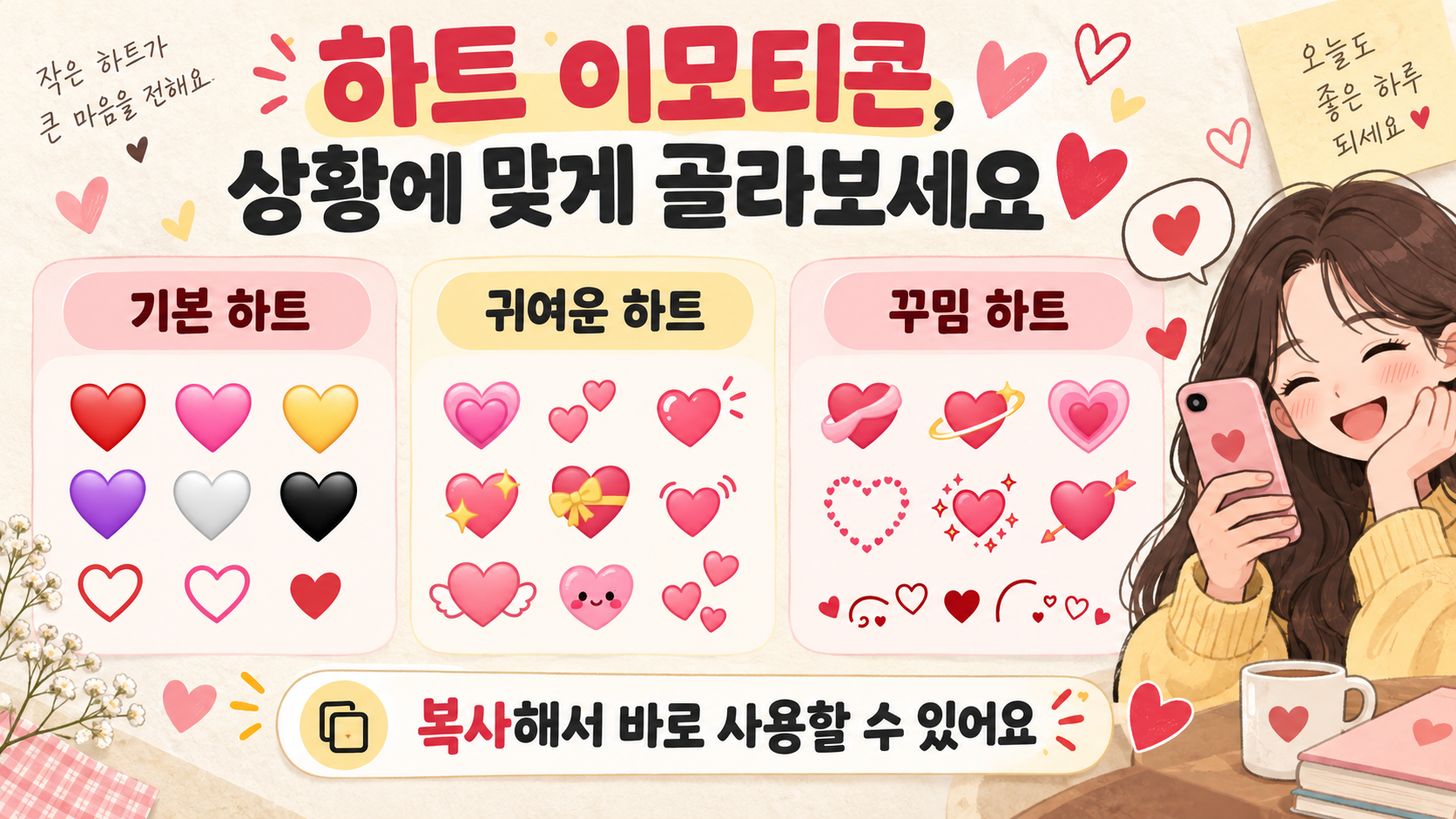 하트 이모티콘 복사 모음: ♥♡부터 상황별 사용법까지