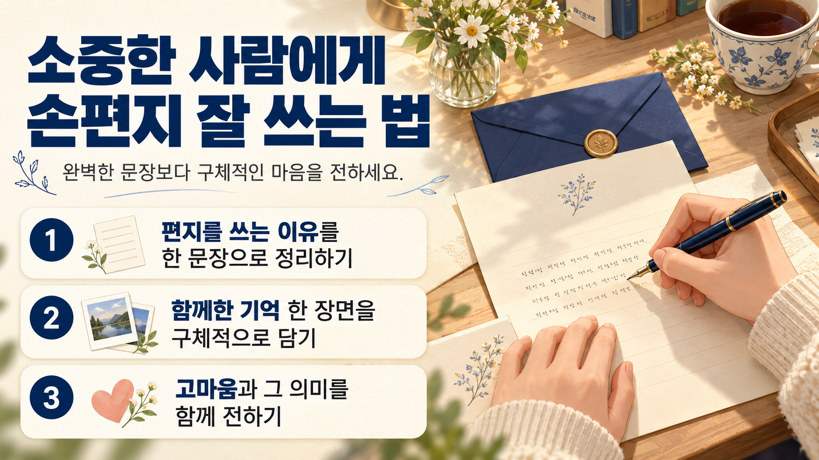 손편지 잘 쓰는 법 핵심 요약 정보카드