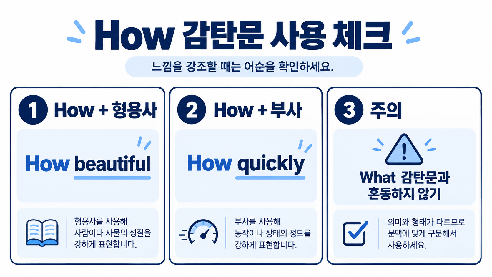 How 감탄문과 관용 표현을 점검하는 정보카드