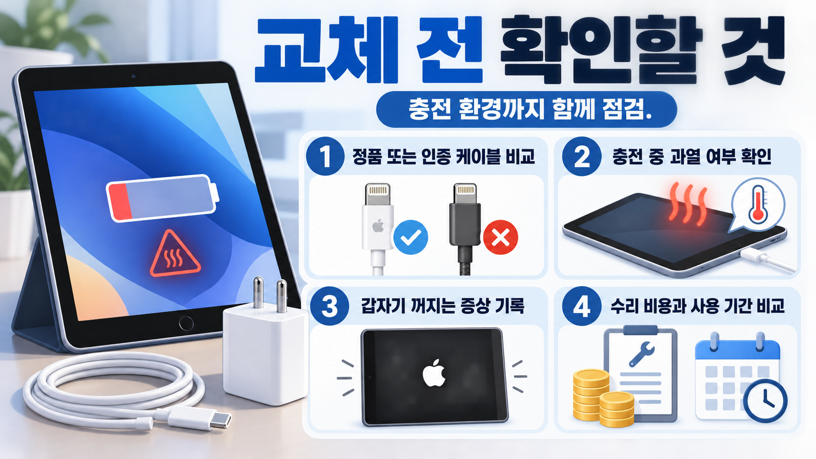 아이패드 배터리 교체 판단 체크리스트
