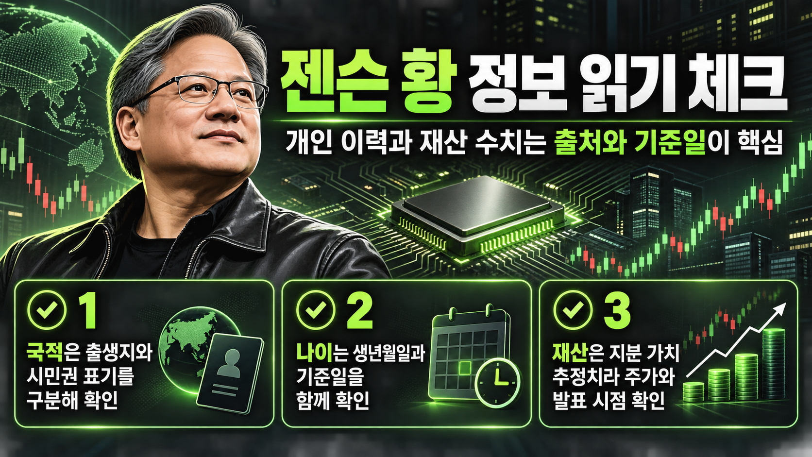 젠슨 황 재산과 영향력 확인 기준 정보카드