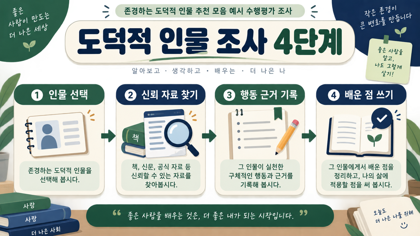 도덕적 인물 수행평가 조사의 네 단계