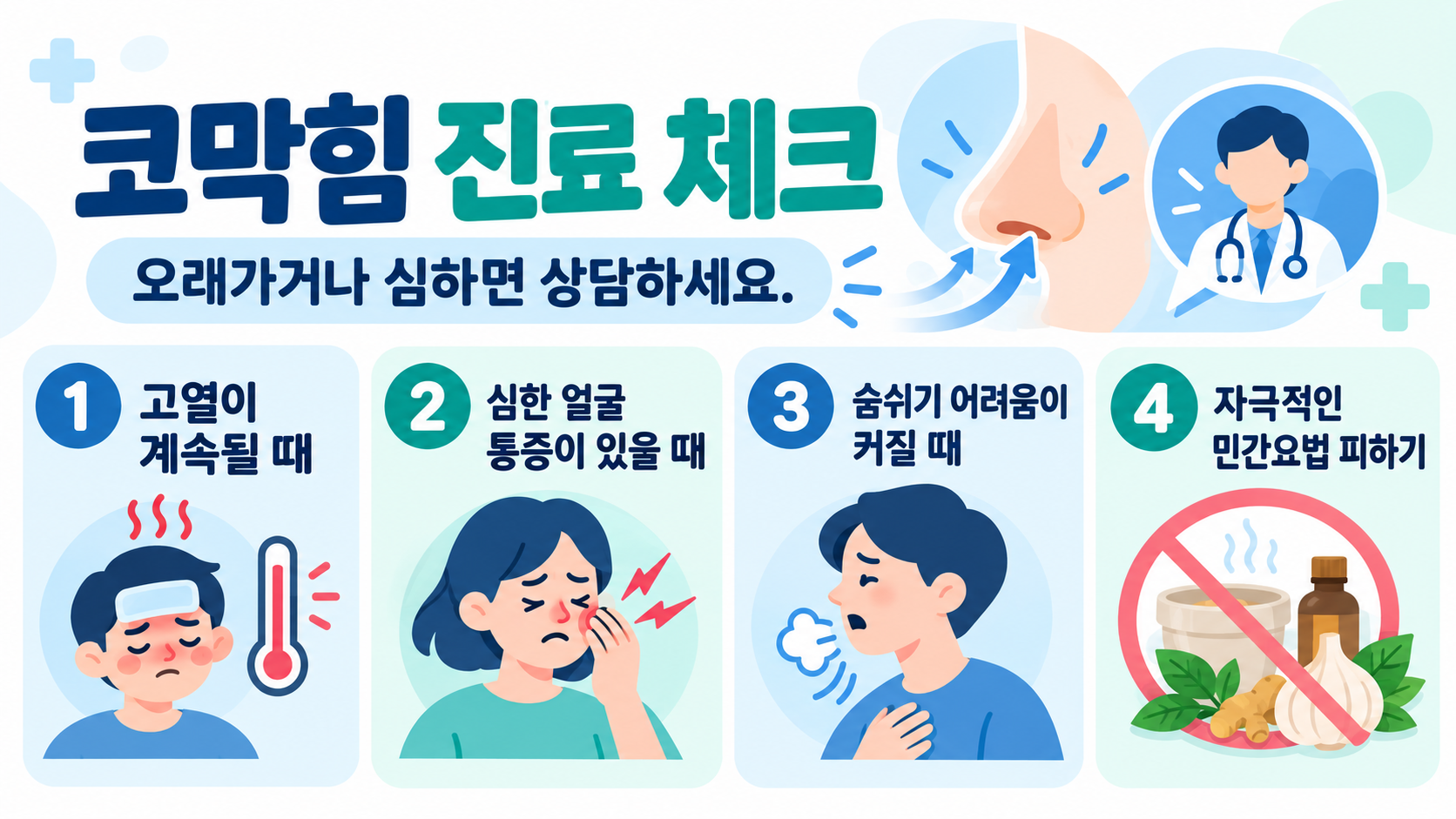 코막힘 관리 체크리스트 한국어 정보카드