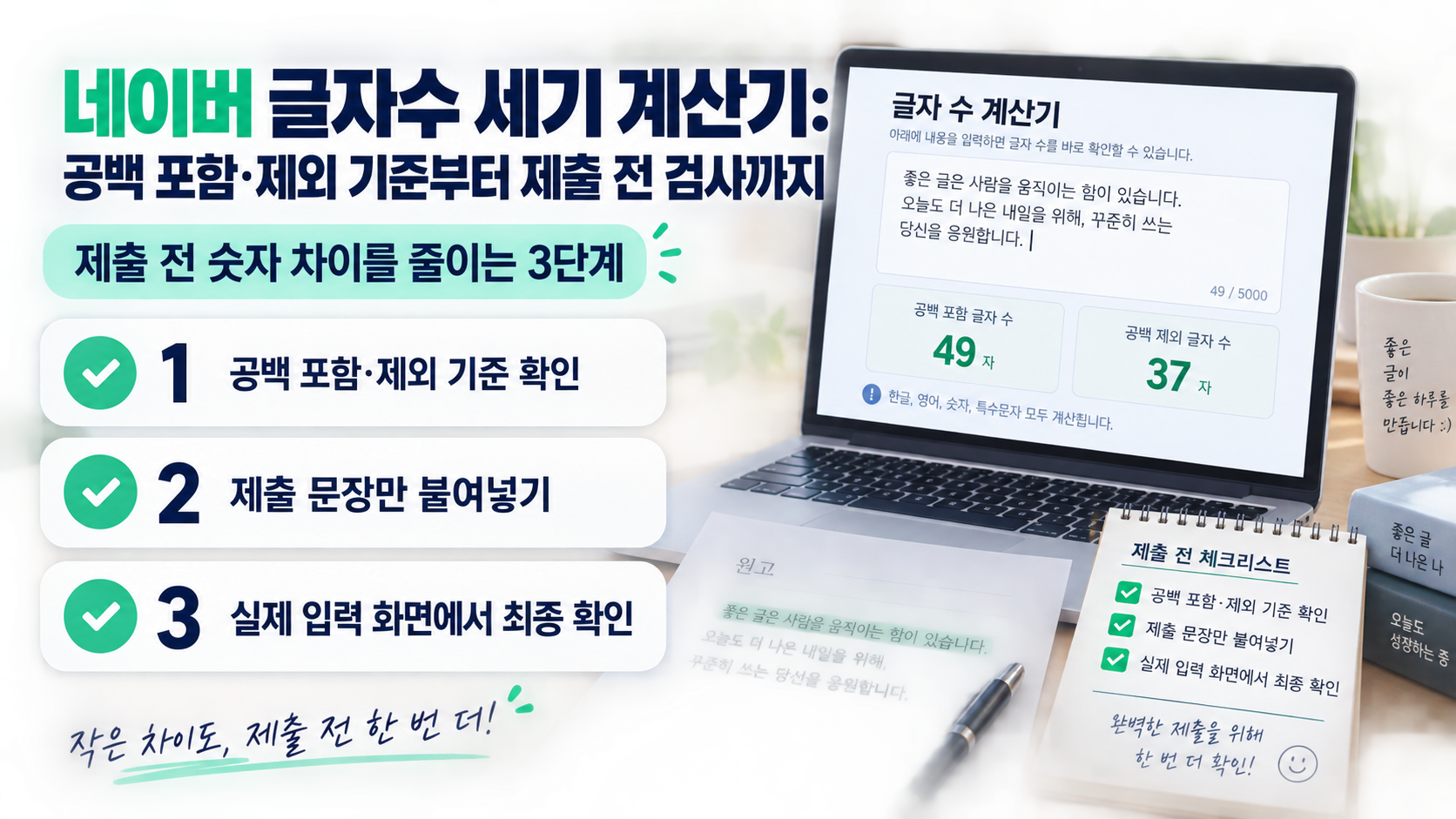 네이버 글자수 세기 계산기 핵심 기준을 보여주는 정보카드