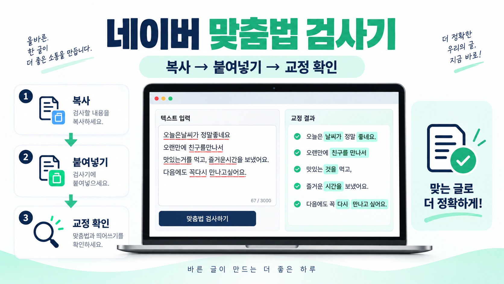 네이버 맞춤법 검사기 활용법: 띄어쓰기·철자 오류를 빠르게 교정하는 방법