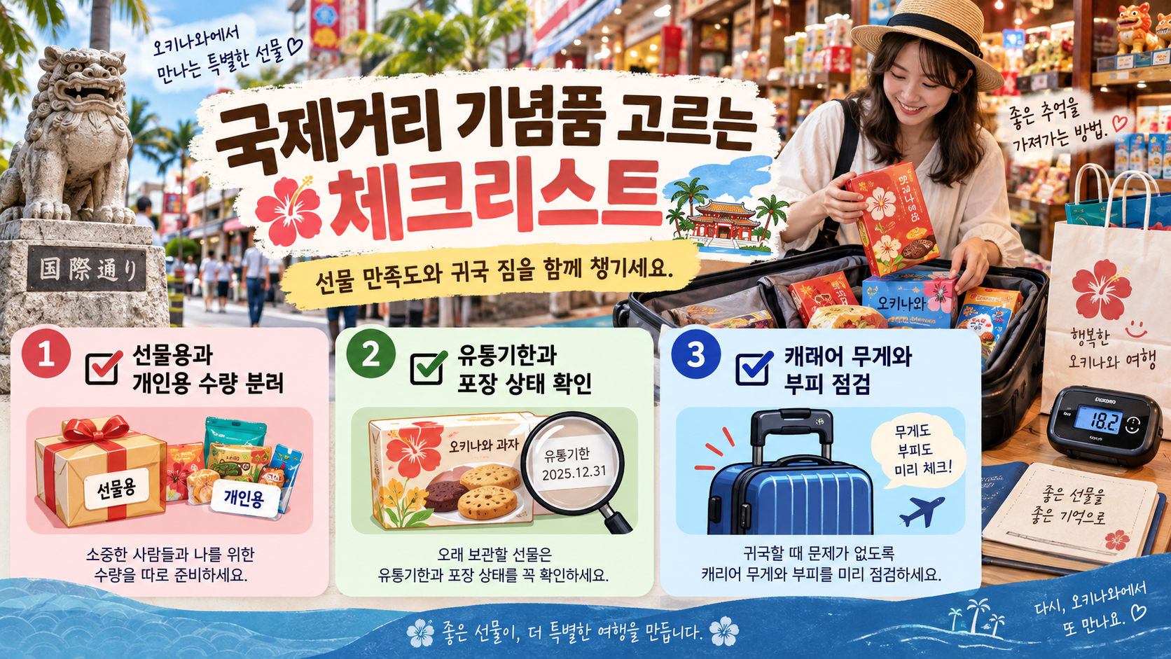 오키나와 기념품 구매 전 체크리스트 카드