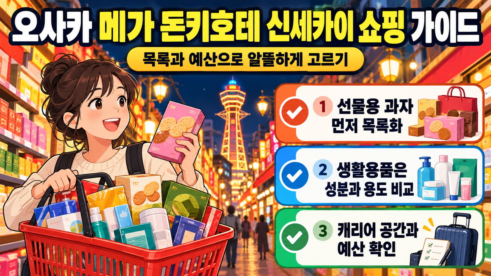 오사카 메가 돈키호테 신세카이점 쇼핑 계획 정보카드