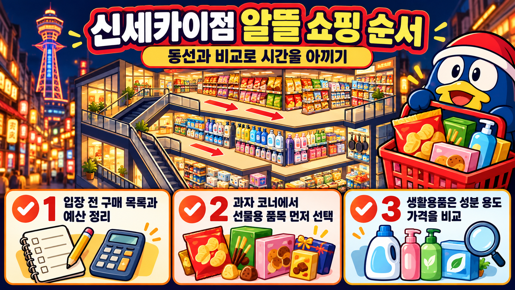 메가 돈키호테 층별 쇼핑 순서 정보카드