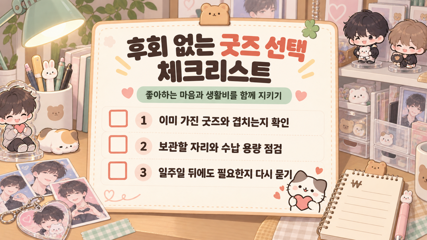 덕질 예산과 굿즈 보관 체크리스트 정보카드
