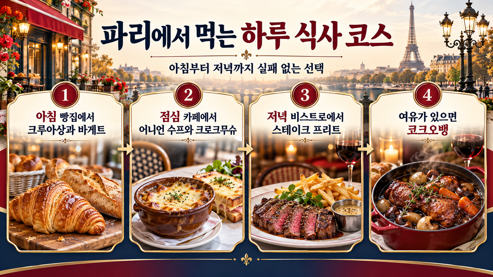 파리 하루 식사 동선과 프랑스 음식 순서 안내