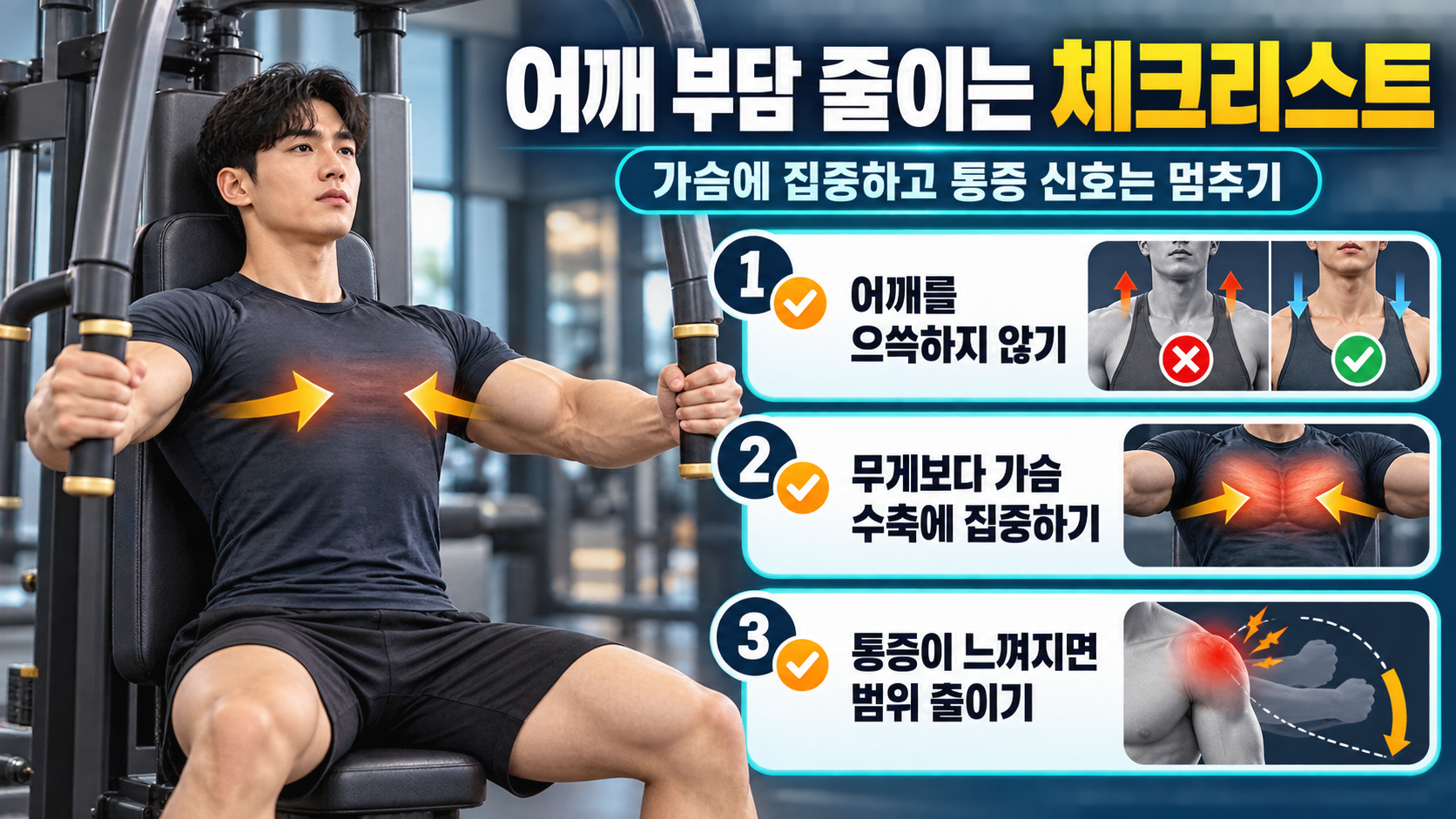 펙덱플라이 실수와 가슴운동 루틴 선택 기준 정보카드