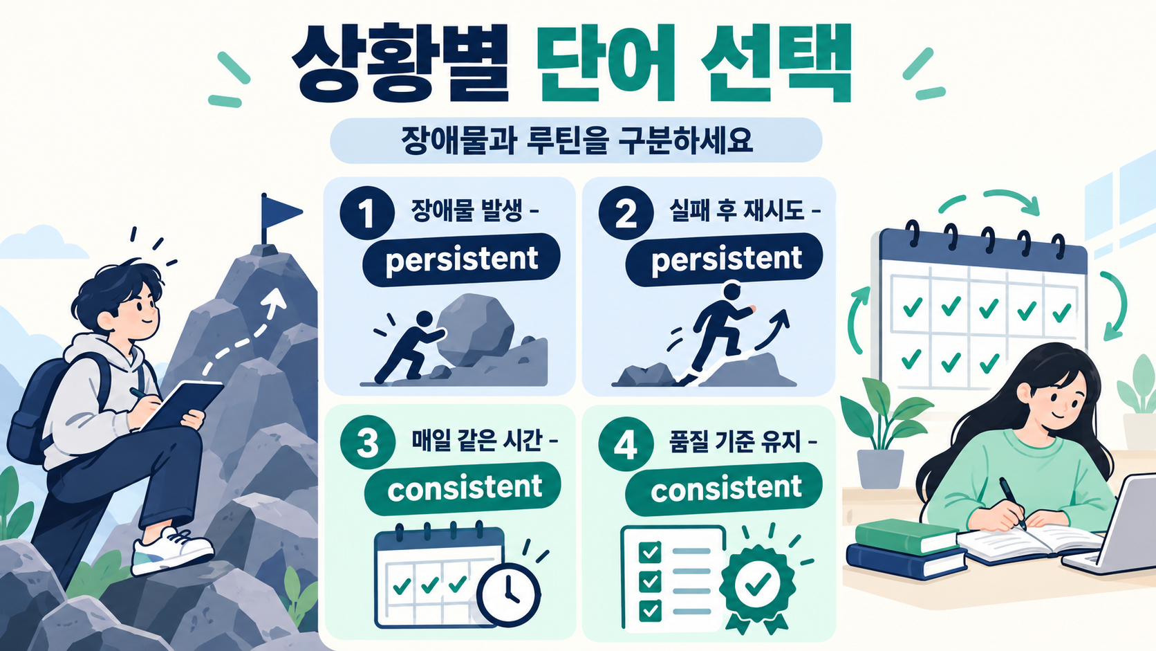 persistent와 consistent 선택 순서를 보여주는 정보카드