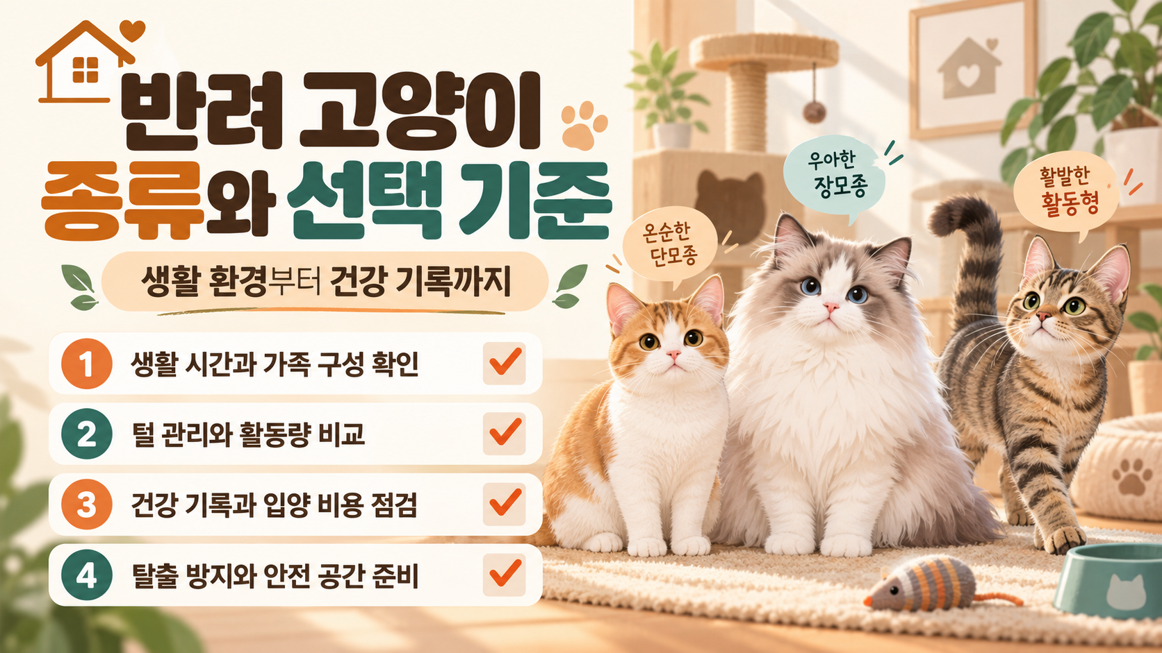반려 고양이 종류와 선택 기준을 정리한 정보 카드