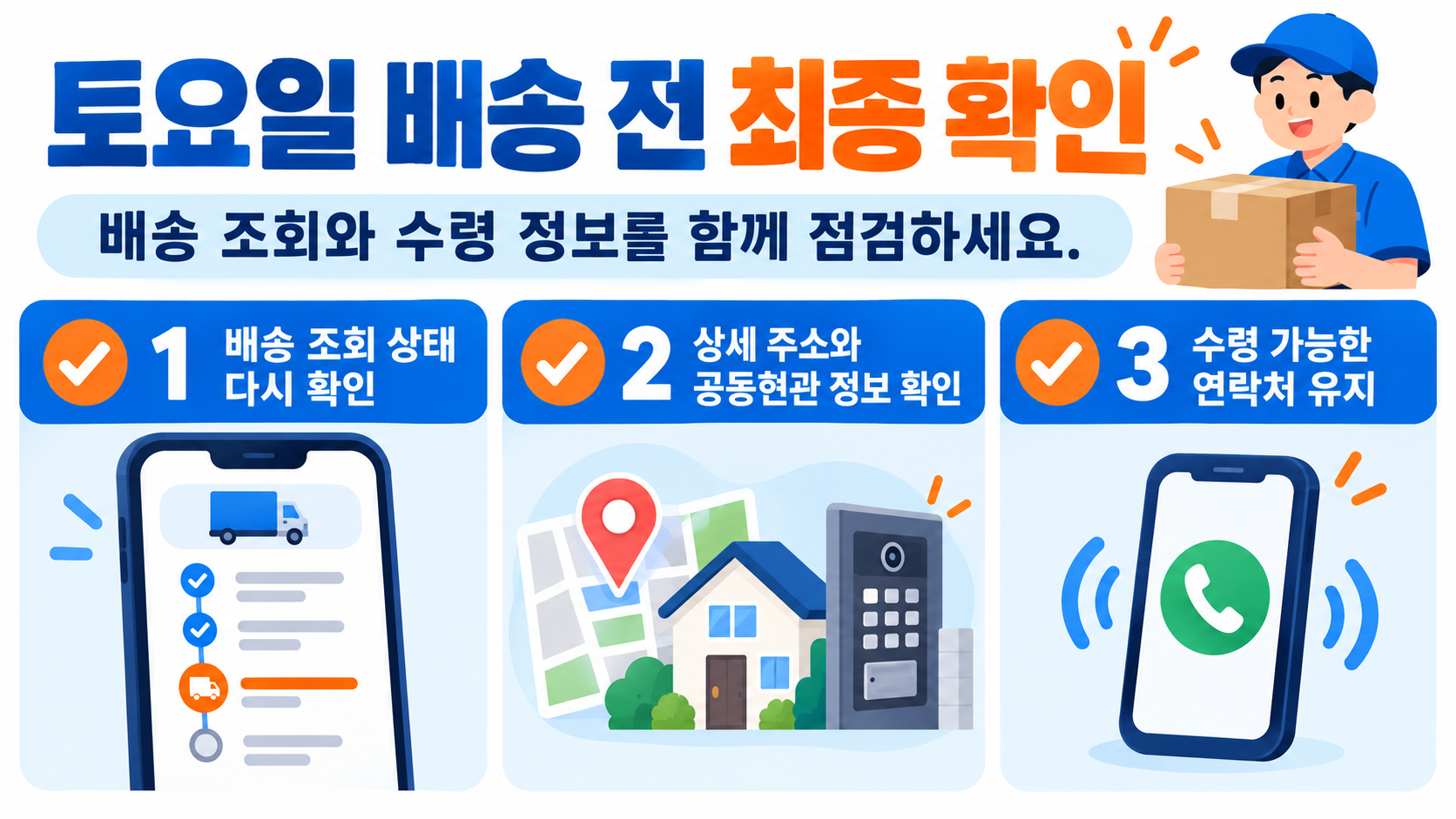 토요일 배송 지연을 줄이는 체크리스트 카드