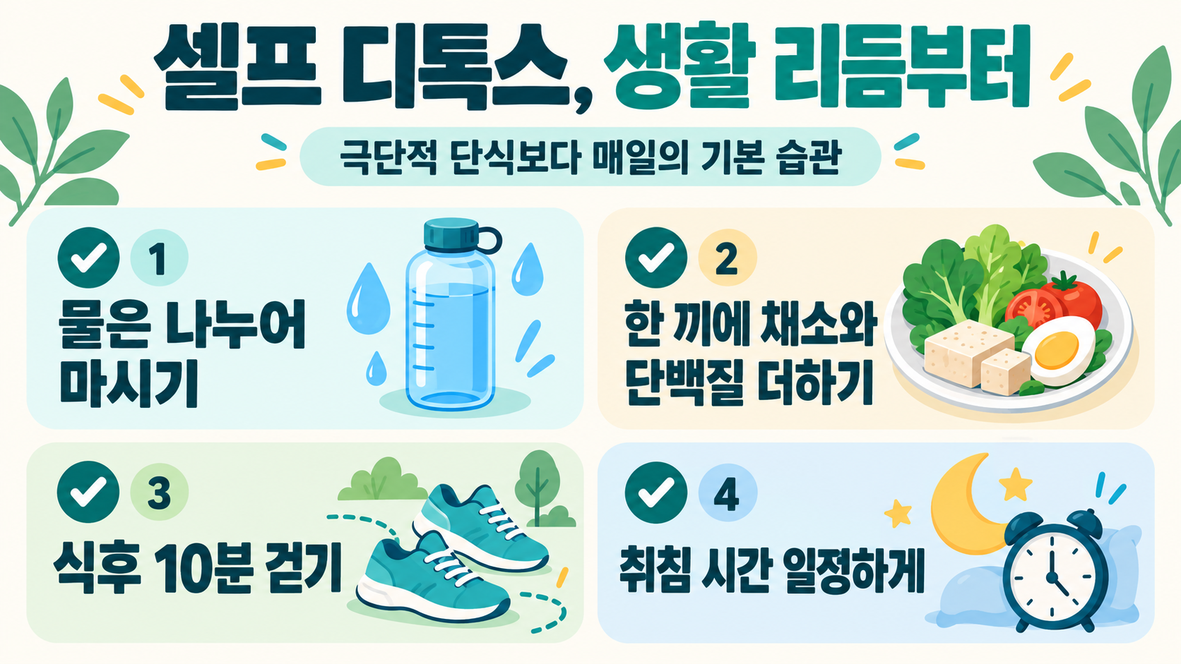 셀프 디톡스 4가지 생활 습관 정보카드