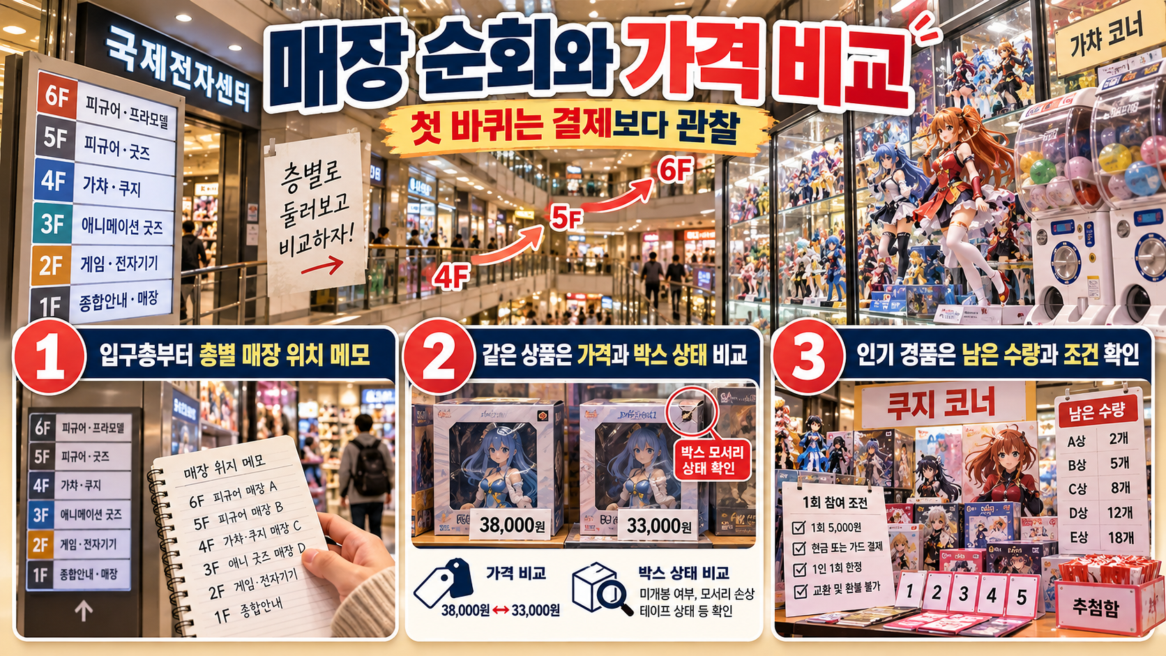 국제전자센터 덕질투어 방문 동선을 보여 주는 안내 카드