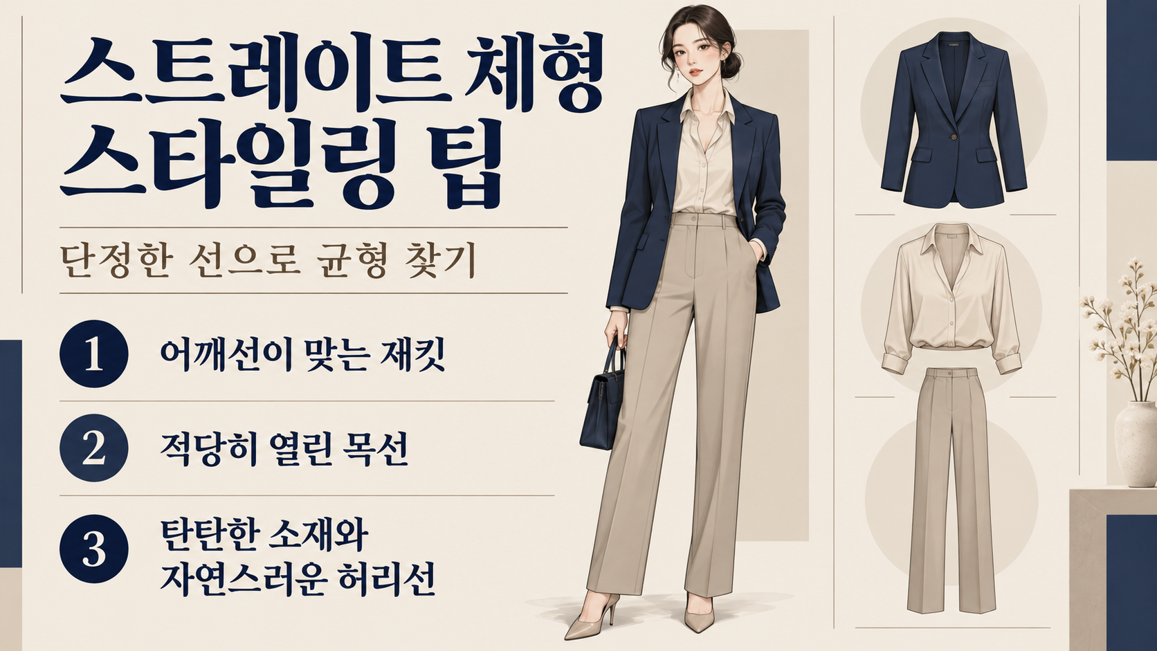 스트레이트 체형 스타일링 핵심 기준 정보카드