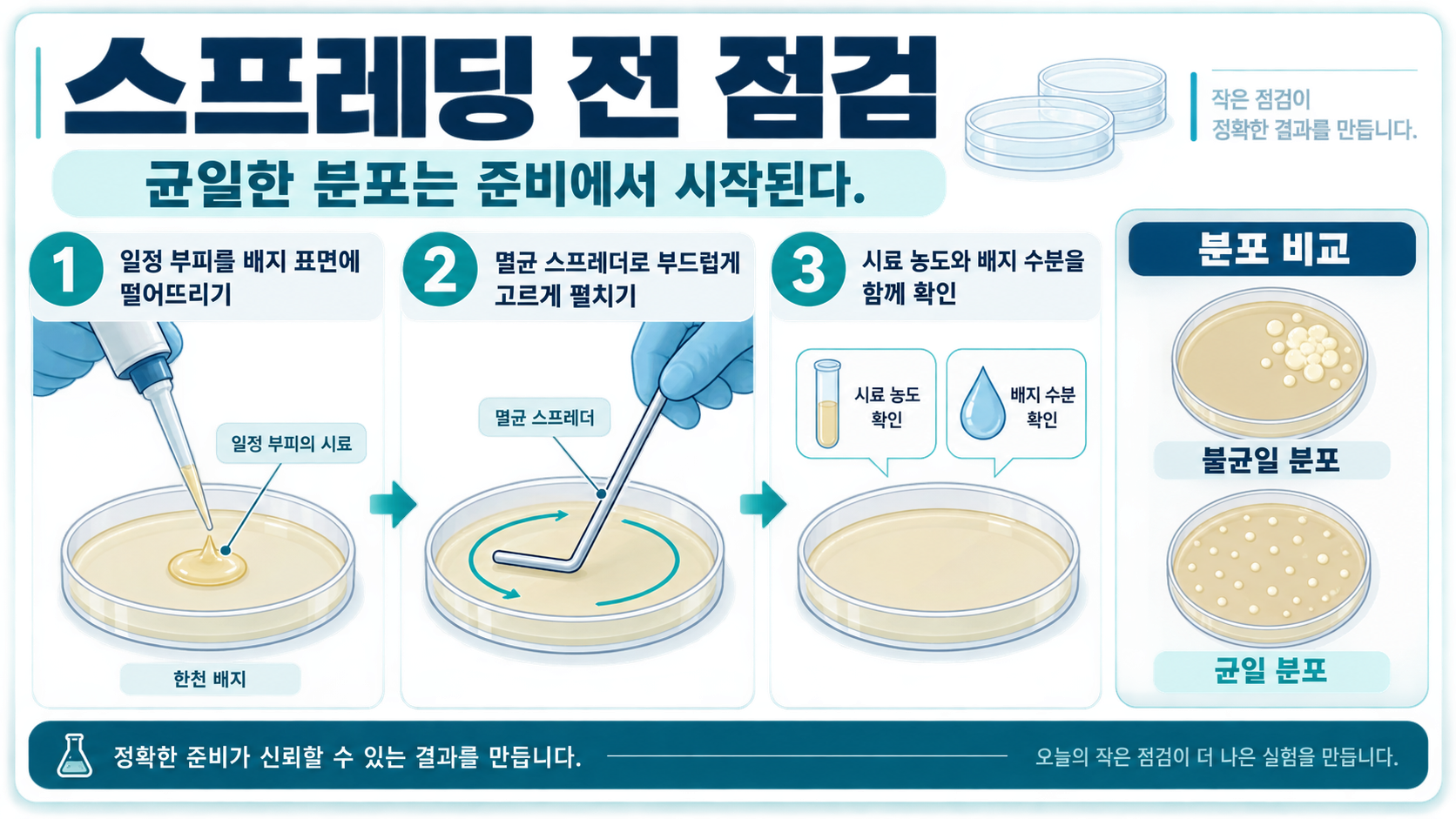 스프레딩 도말 결과를 판독하는 체크리스트 정보카드
