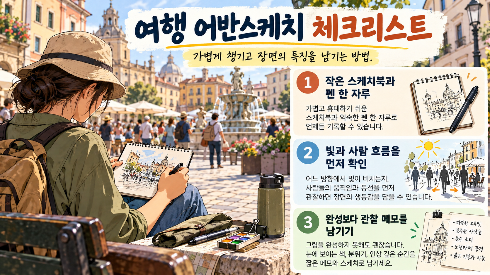 초보 어반스케치 준비물과 실수 방지 체크리스트 정보카드