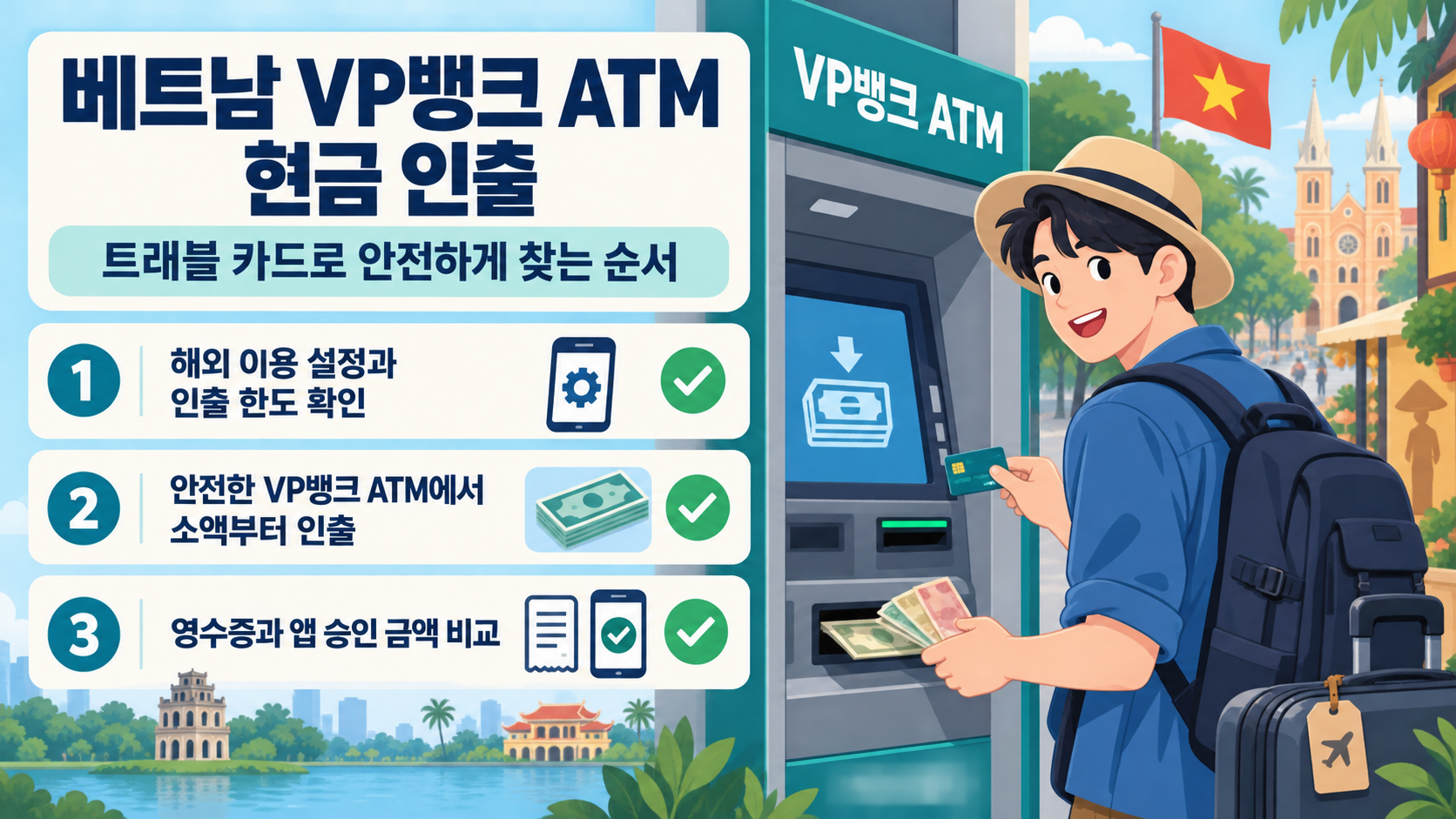 베트남 VP뱅크 ATM 트래블 카드 현금 인출 핵심 안내