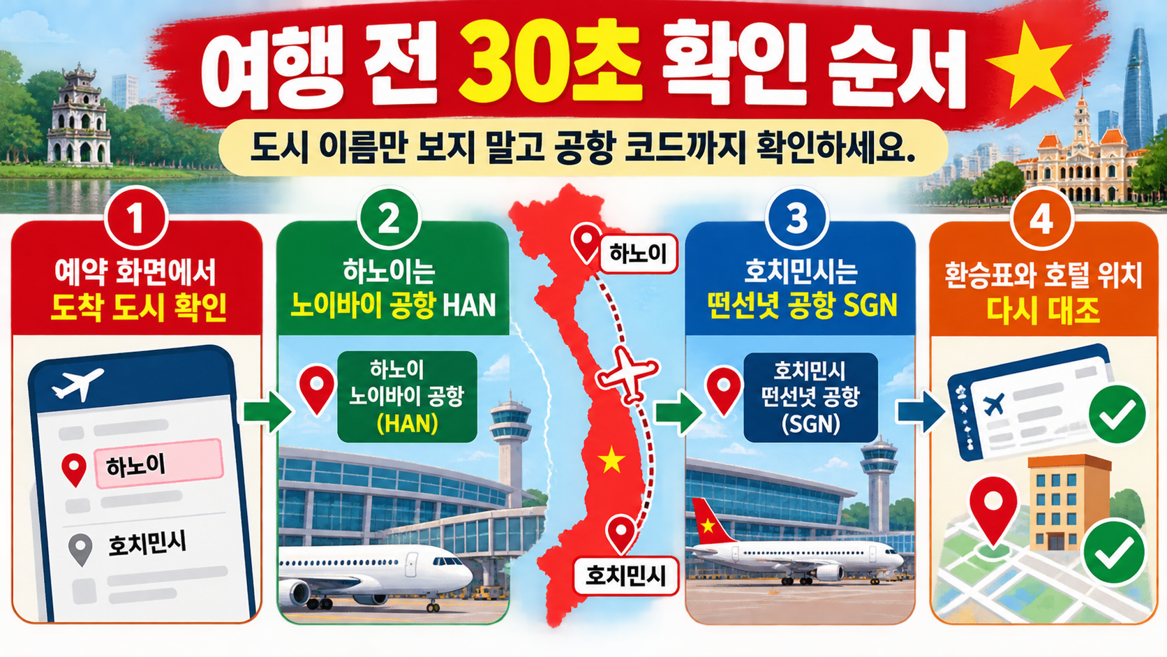 베트남 수도 변화를 순서대로 보여주는 역사 정보카드