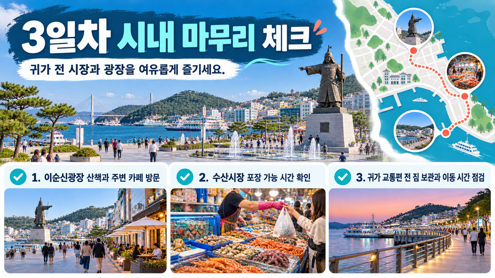 여수 여행 전 확인할 교통 예약 날씨 체크리스트 정보카드