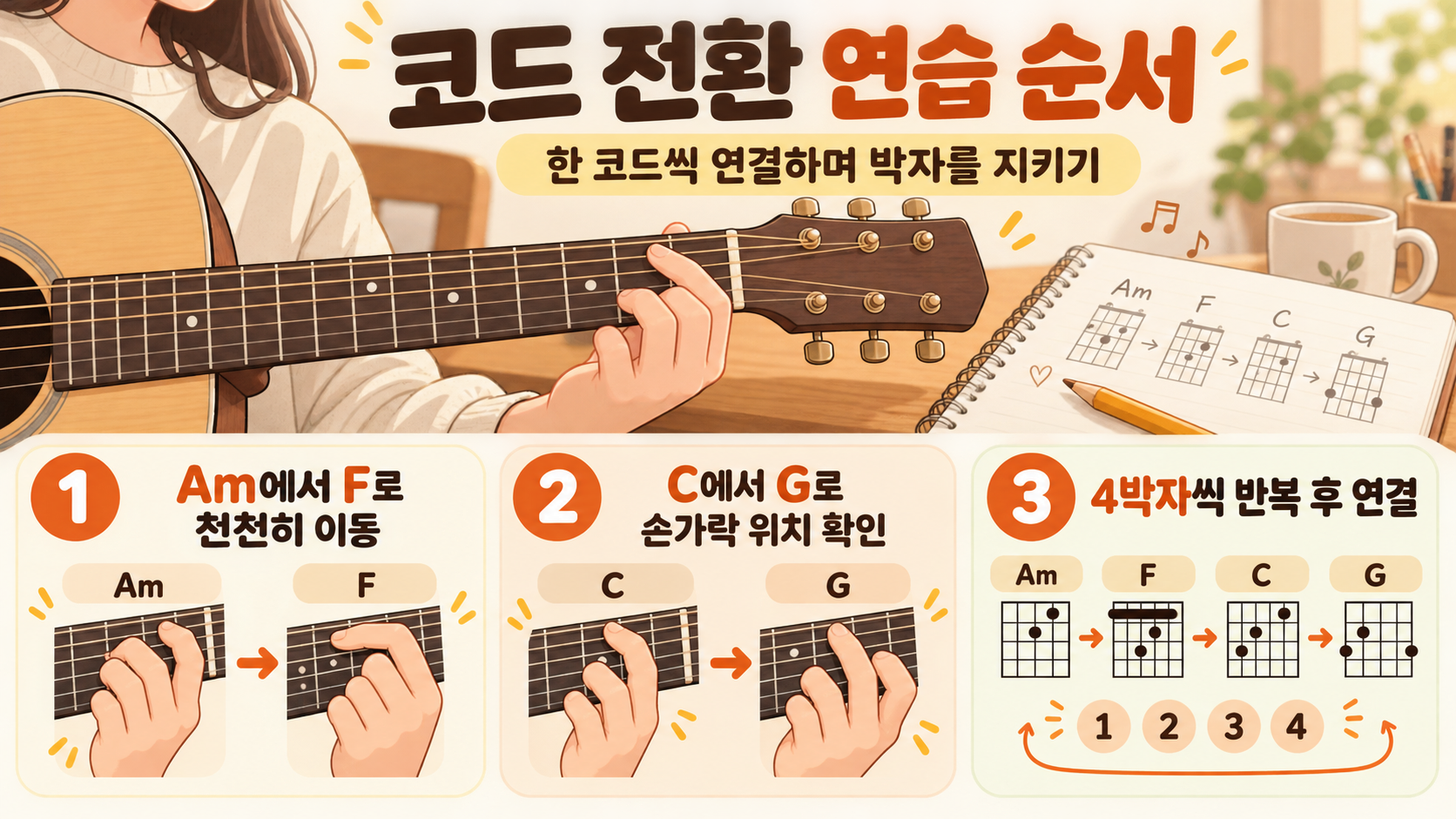 너에게 난 나에게 넌 코드 연습 순서