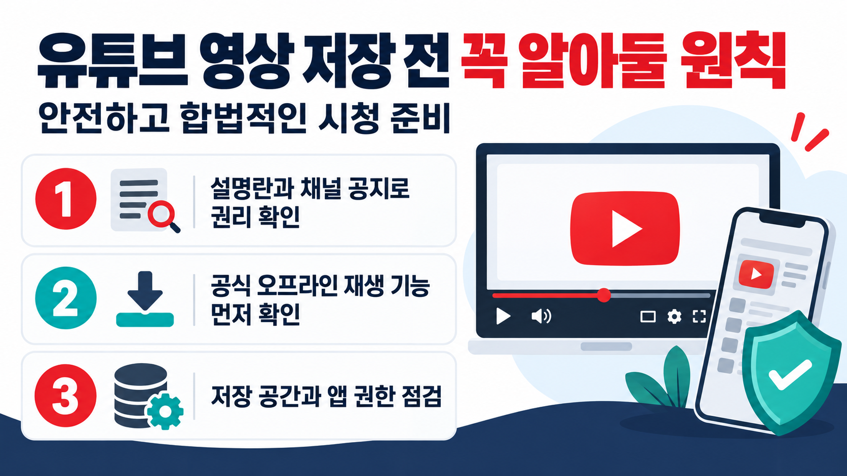 유튜브 영상 저장 전 확인할 세 가지 원칙 정보카드